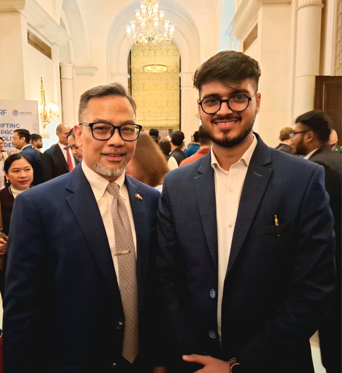 Akshat Mehrotra with the Ambassador of Philippines.